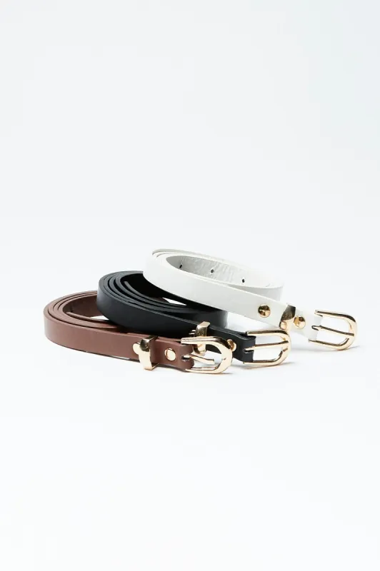 Faux Leather Skinny Belt 3-Pack sold by Bluenotes