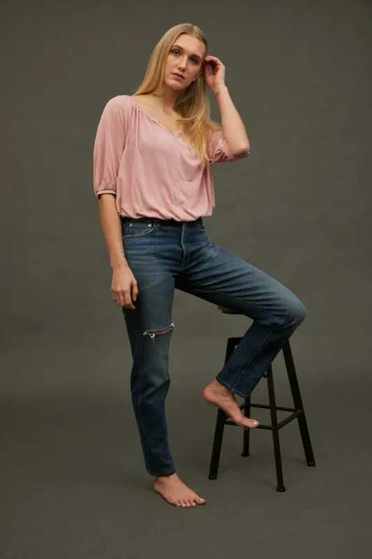 High Rise Drew Mom TENCEL Jean sold by Bluenotes