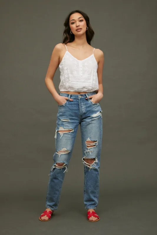 High Rise Drew Mom Jean sold by Bluenotes