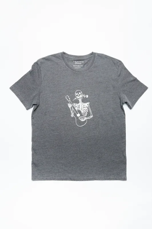 Skeleton Guitar Venice Burnout Tee made by Bluenotes