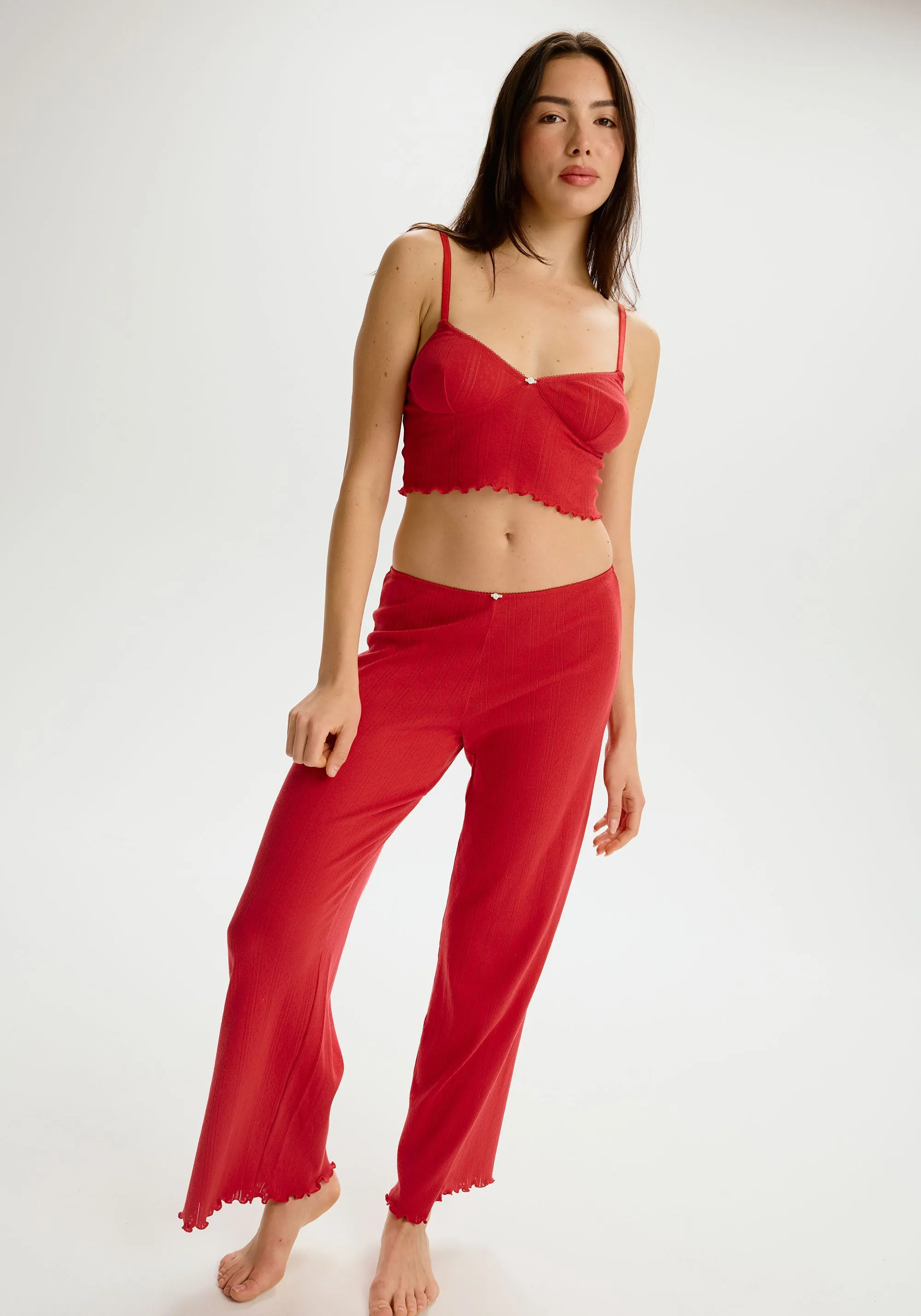 dream cotton pointelle crop cami sold by Blush product image thumbnail 2