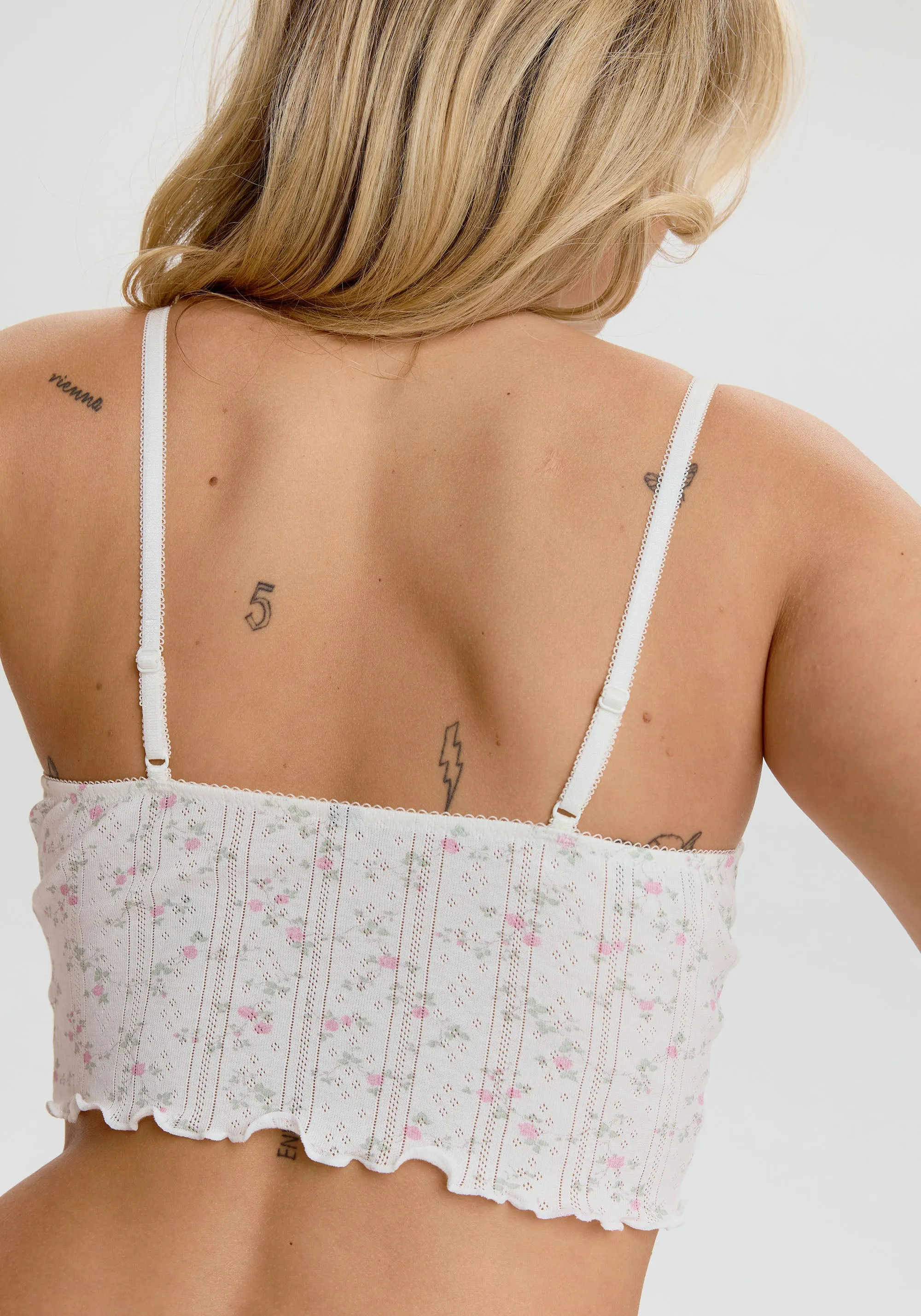 dream cotton pointelle crop cami sold by Blush product image thumbnail 4