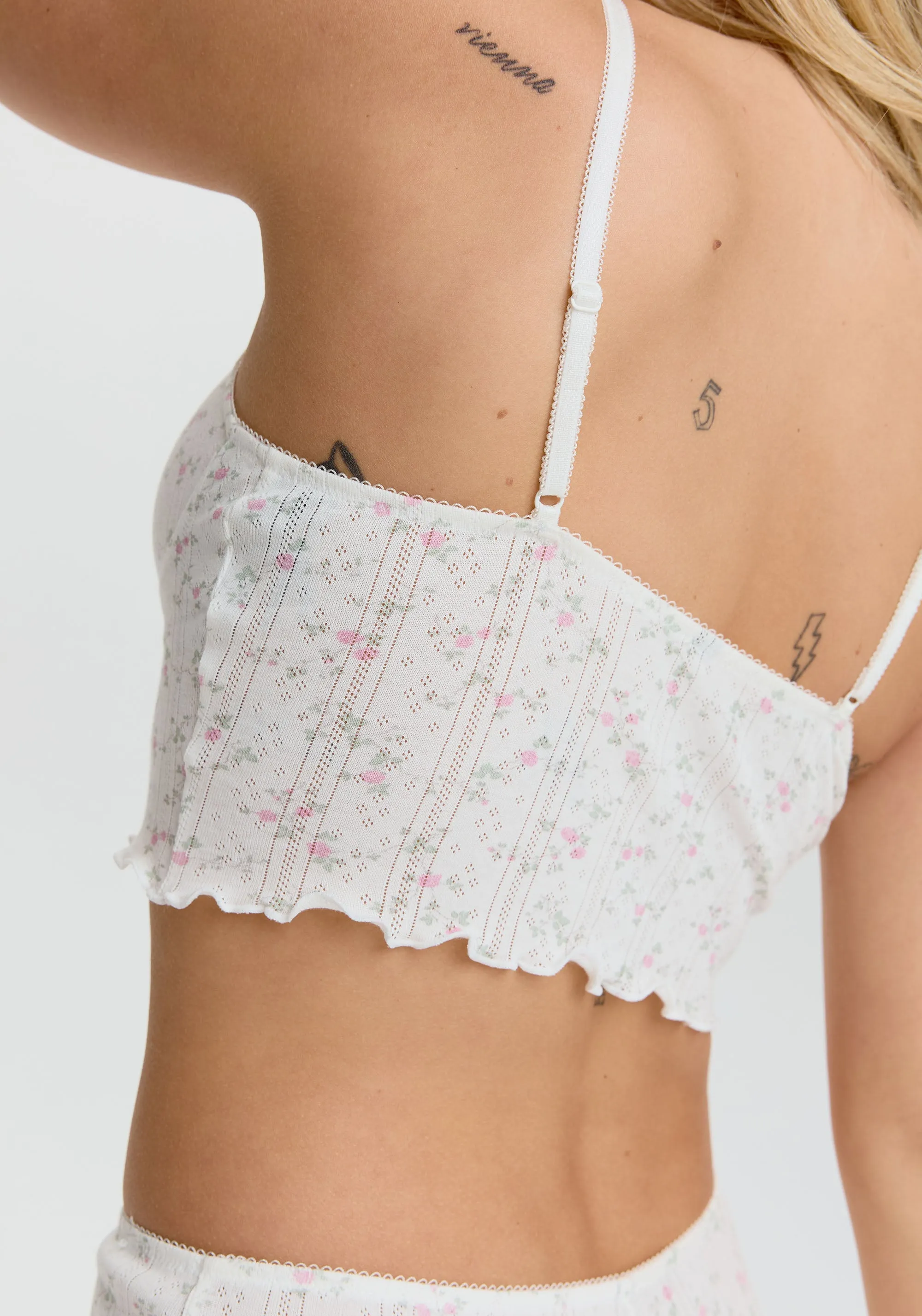 dream cotton pointelle crop cami sold by Blush product image thumbnail 3