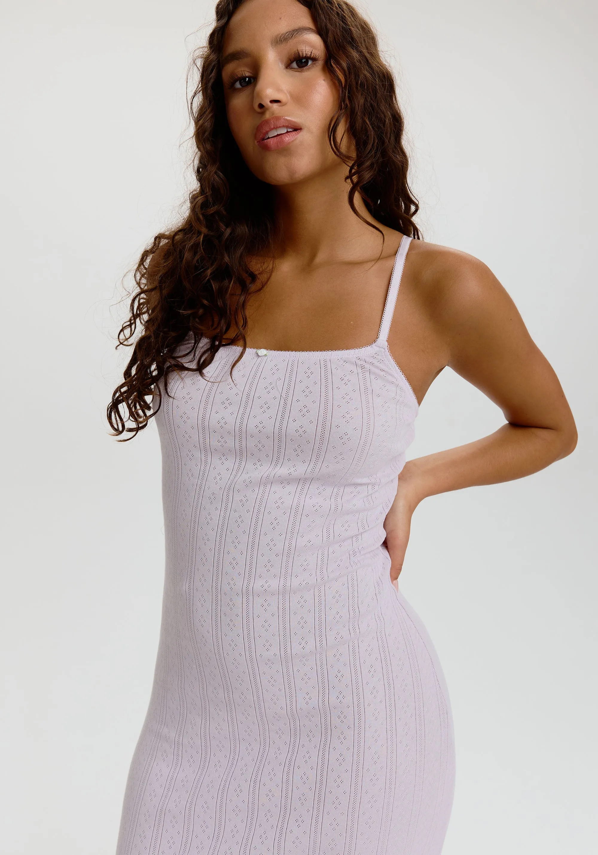 dream cotton pointelle midi dress sold by Blush product image thumbnail 2