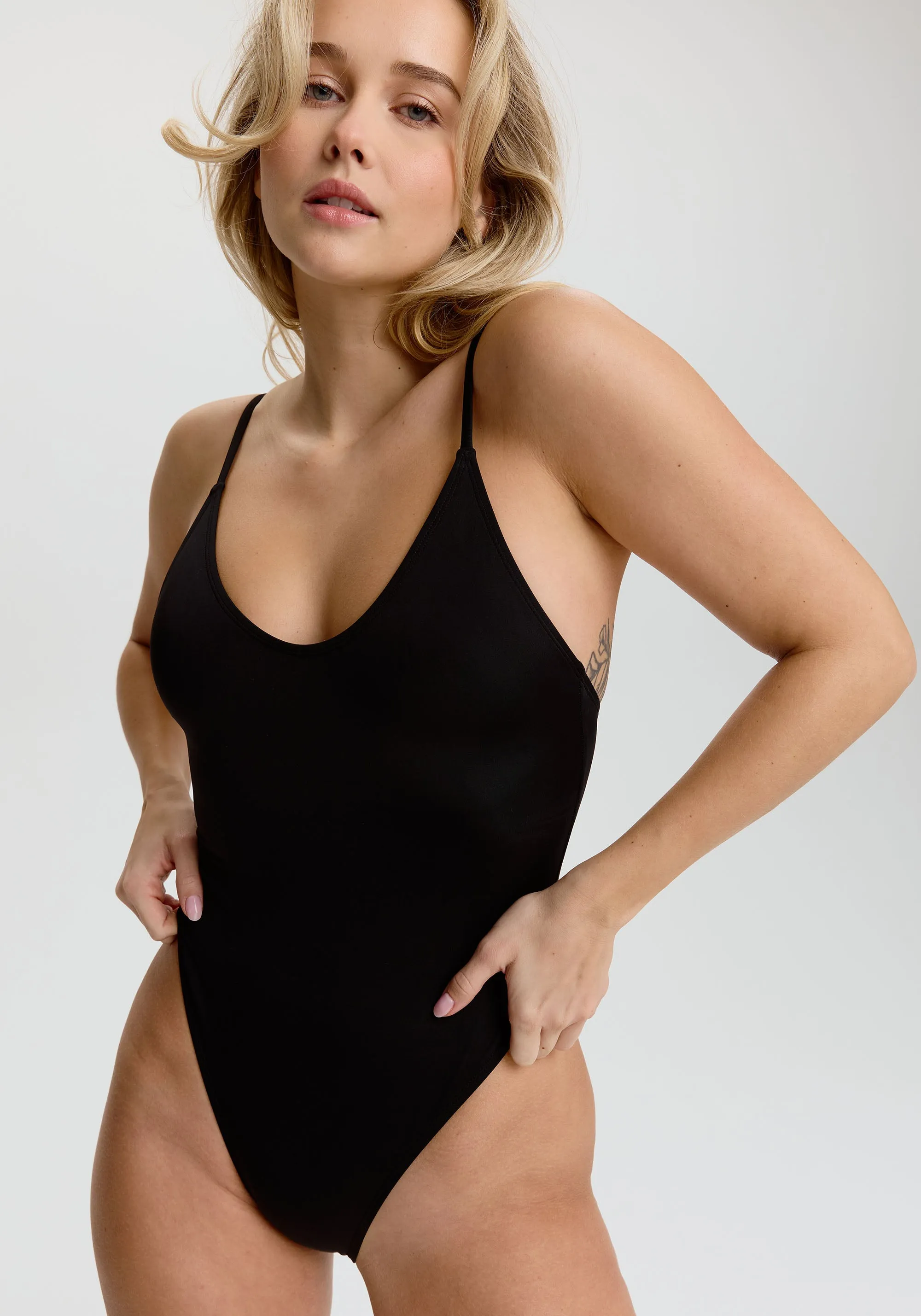 dawn scoop one-piece swimsuit sold by Blush