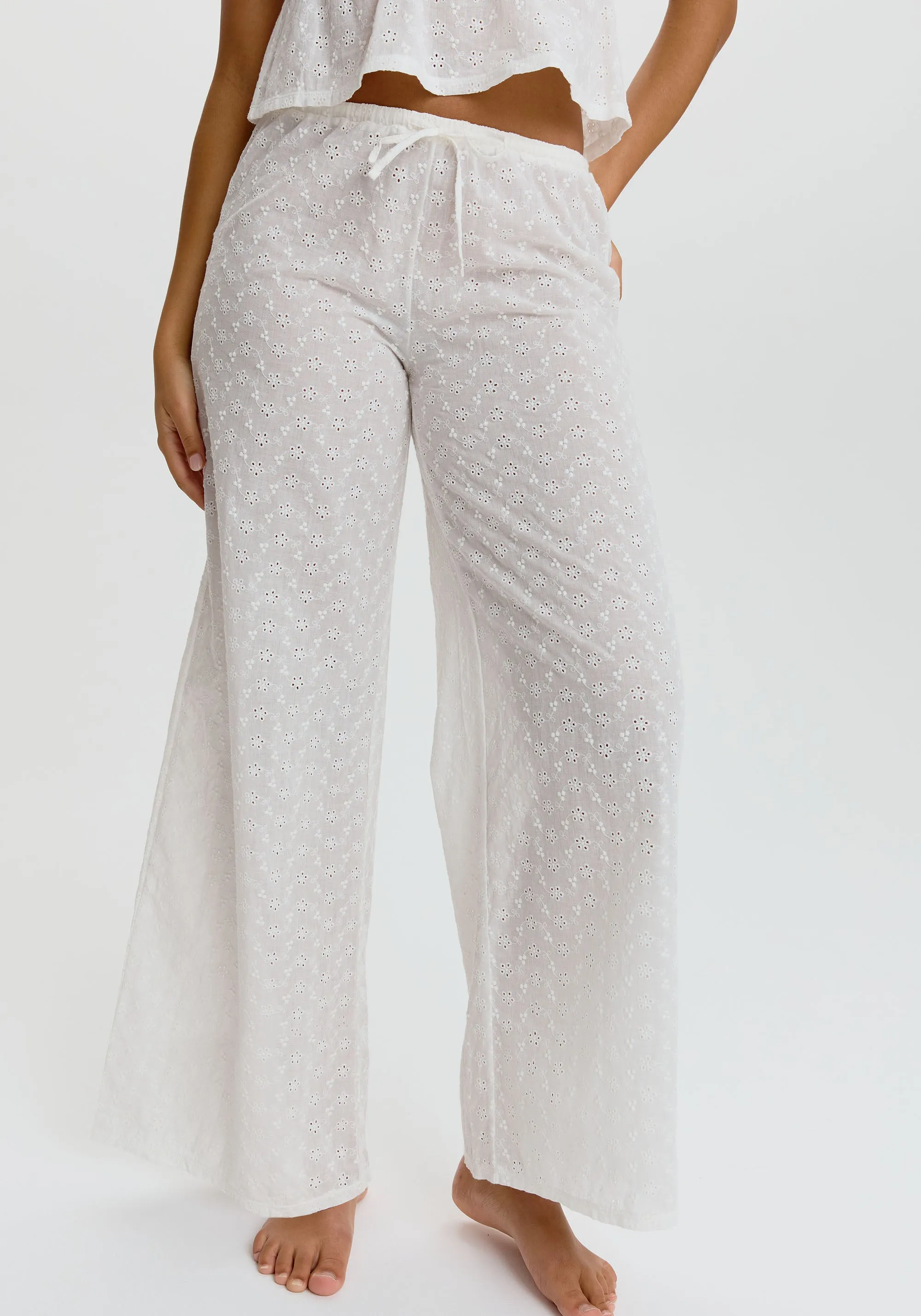 wander embroidered eyelet pant sold by Blush product image thumbnail 3