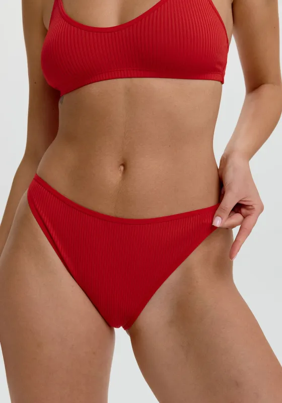 the rib high leg bikini sold by Blush