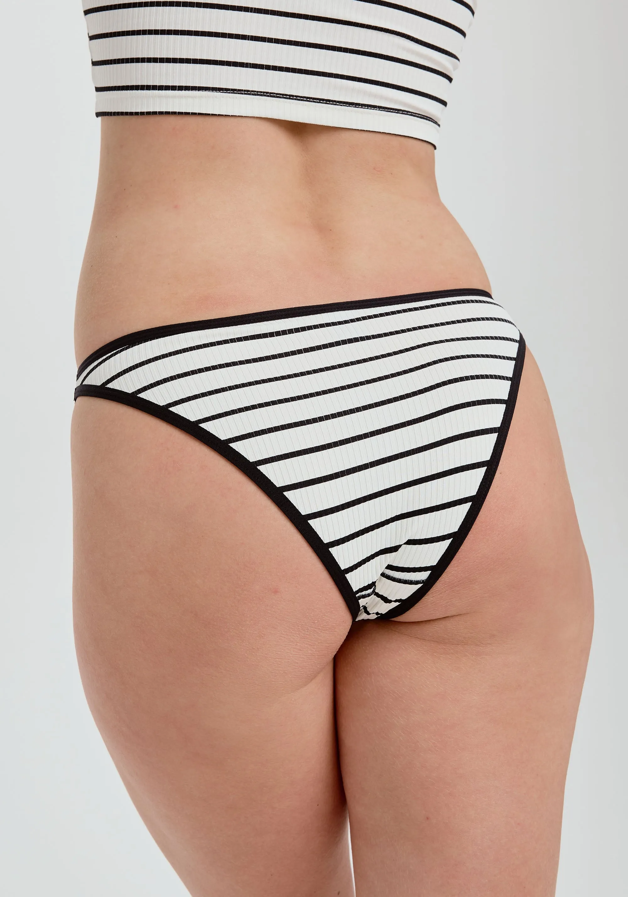 the rib high leg bikini sold by Blush