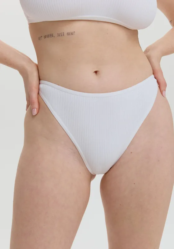 the rib high leg bikini sold by Blush