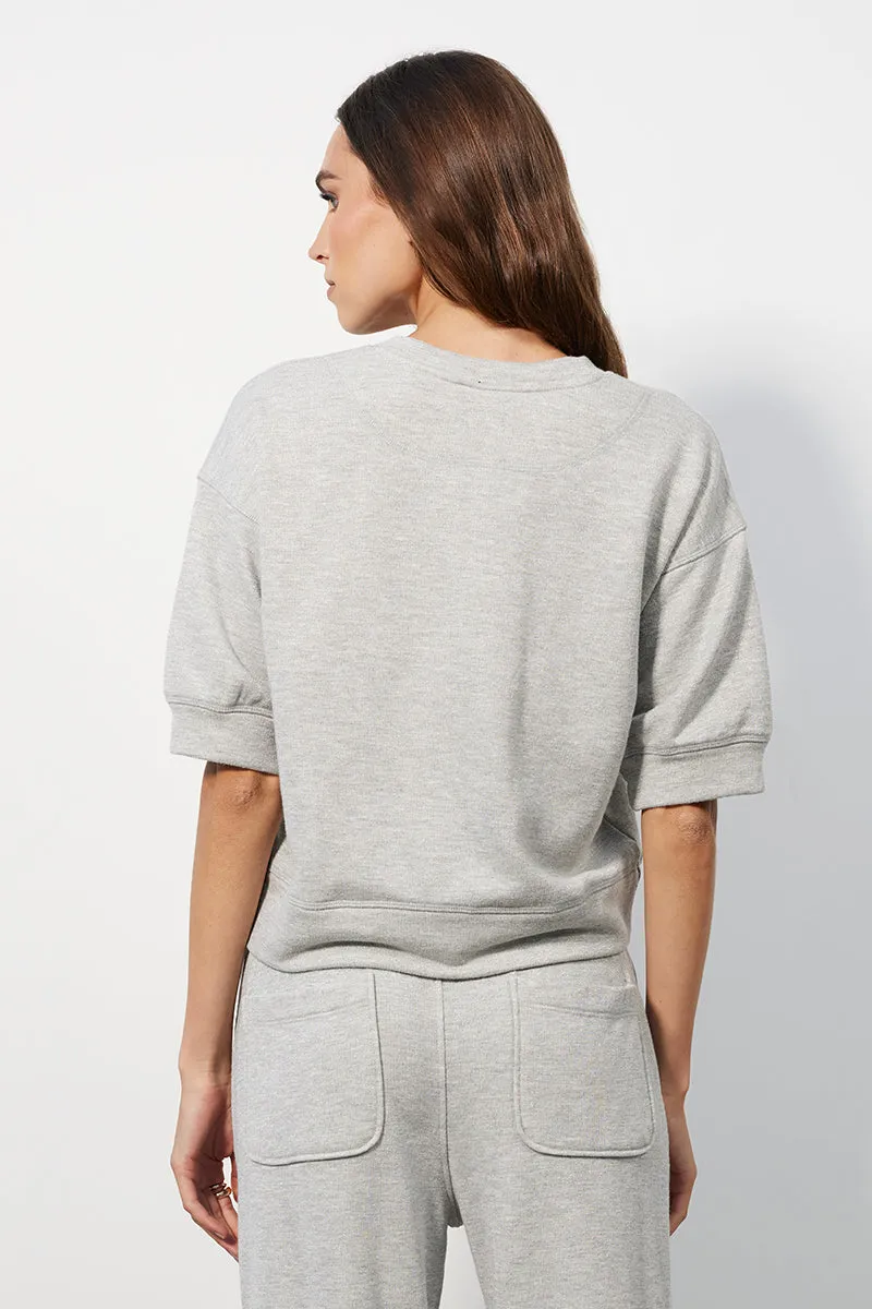 PUFF SLEEVE BOXY HENLEY TOP sold by bobi product image thumbnail 3
