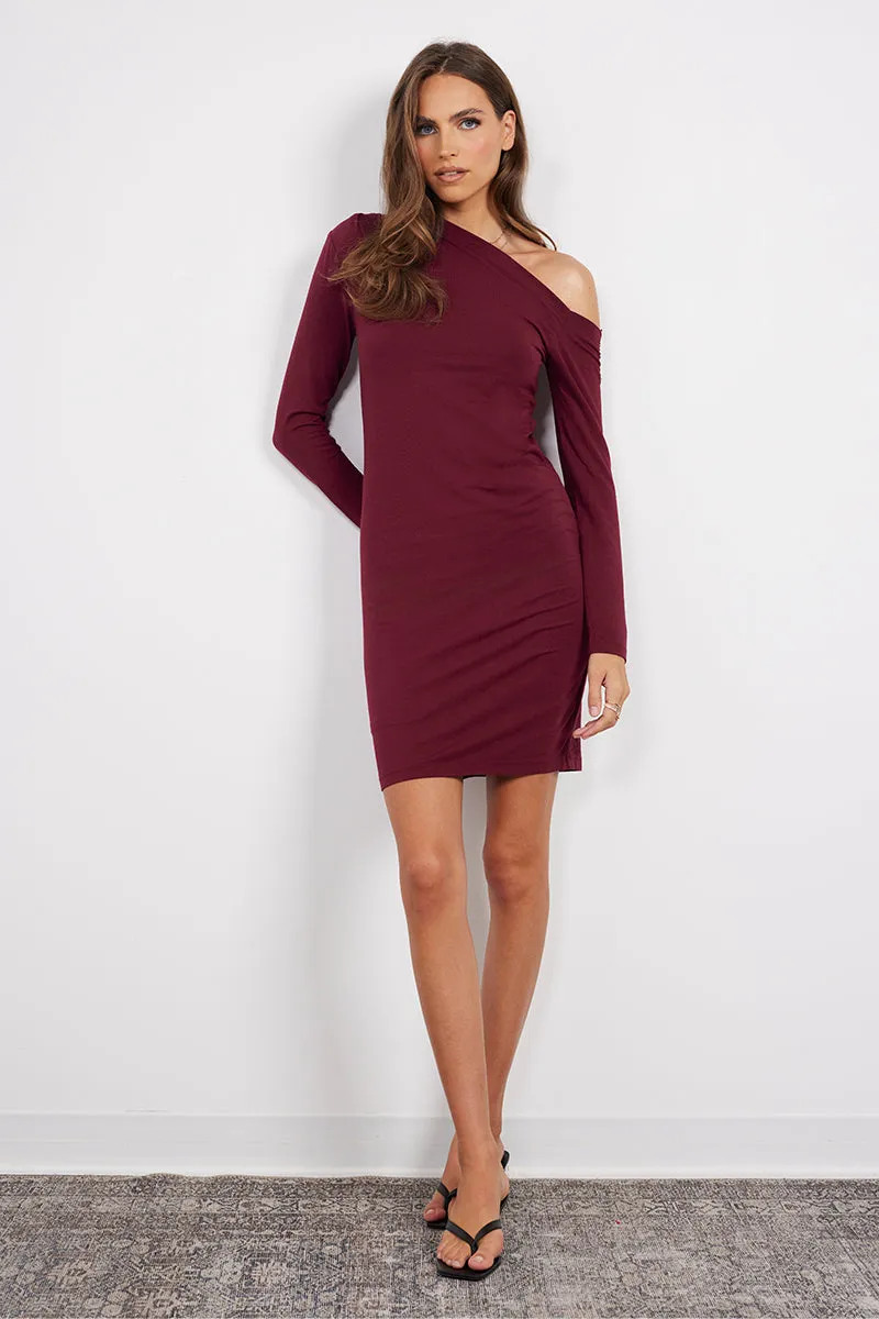 ONE SHOULDER LONG SLEEVE DRESS sold by bobi product image thumbnail 2