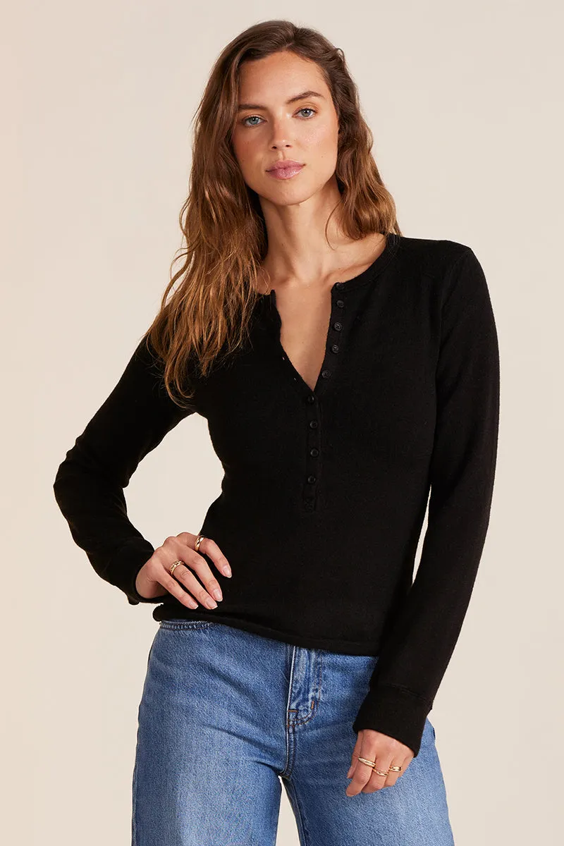 LONG SLEEVE SLIM BUTTON PLACKET TEE sold by bobi