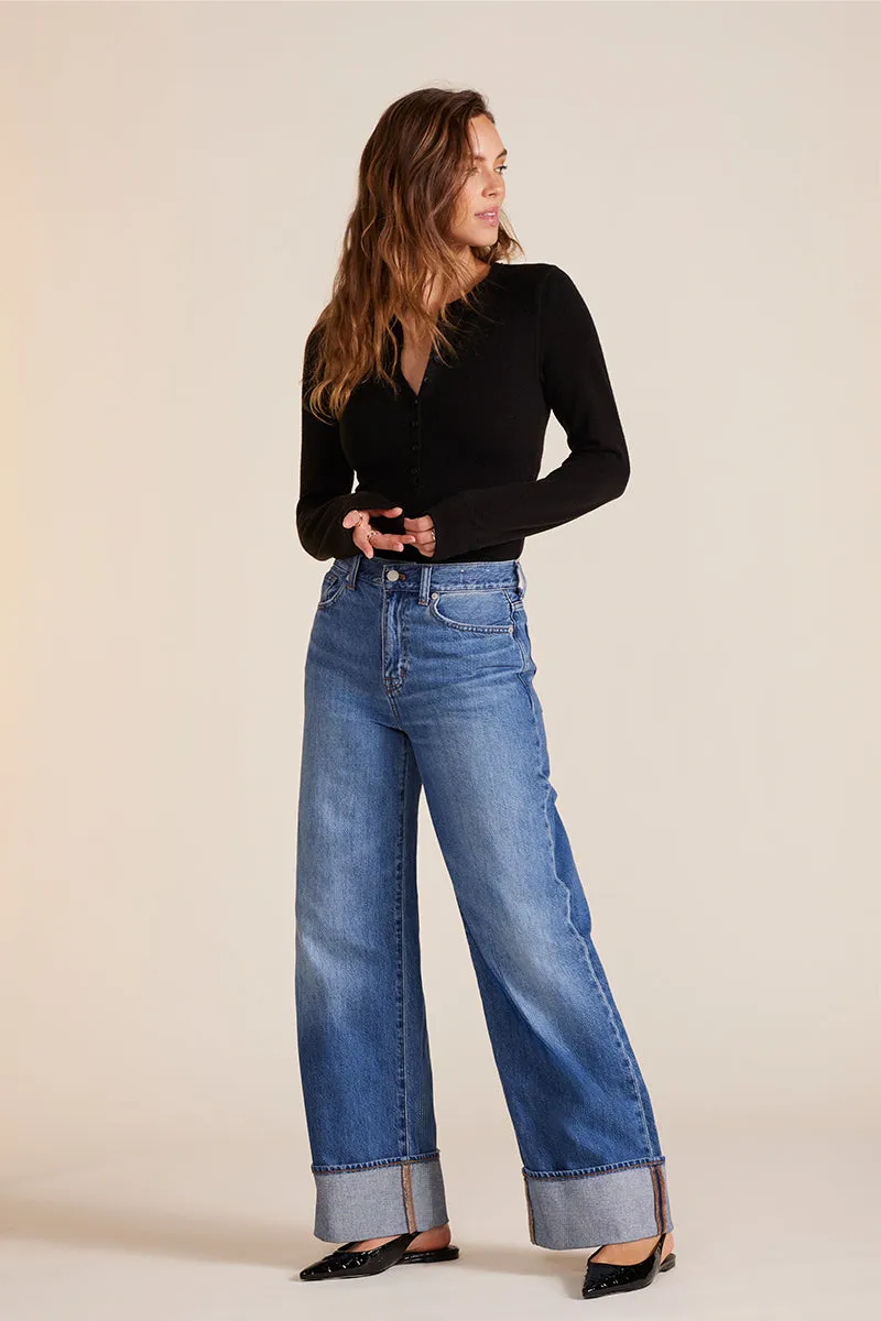 LONG SLEEVE SLIM BUTTON PLACKET TEE sold by bobi product image thumbnail 2