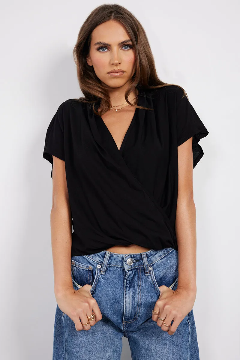 SURPLICE DROP SHOULDER TEE sold by bobi