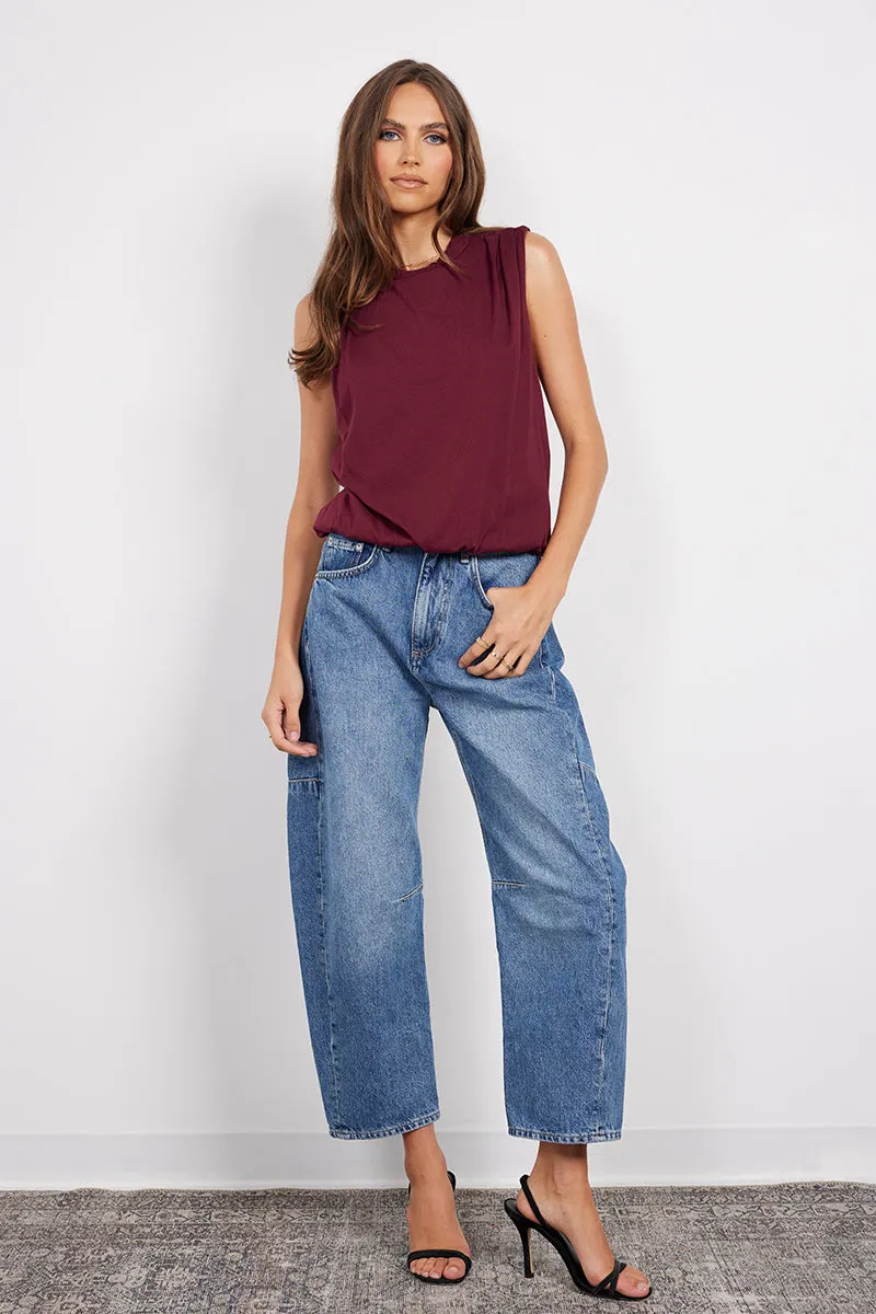 CREWNECK BUBBLE HEM TEE sold by bobi