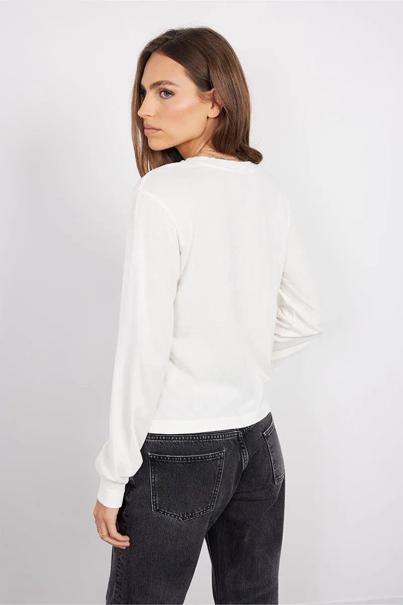 RIB MIX SPLIT NECK LONG SLEEVE TEE sold by bobi product image thumbnail 3