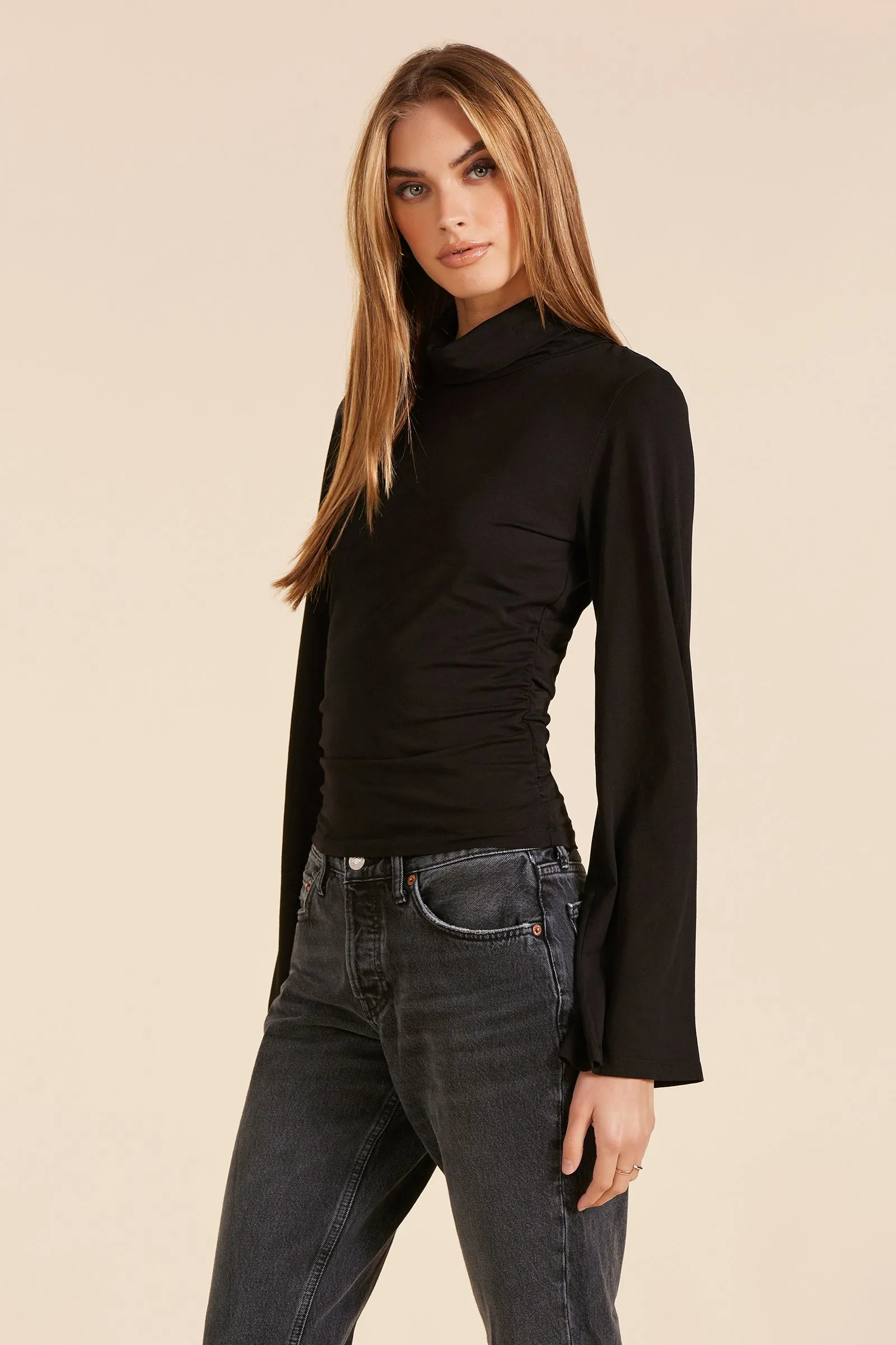 BELL SLEEVE MOCK NECK TOP sold by bobi product image thumbnail 3