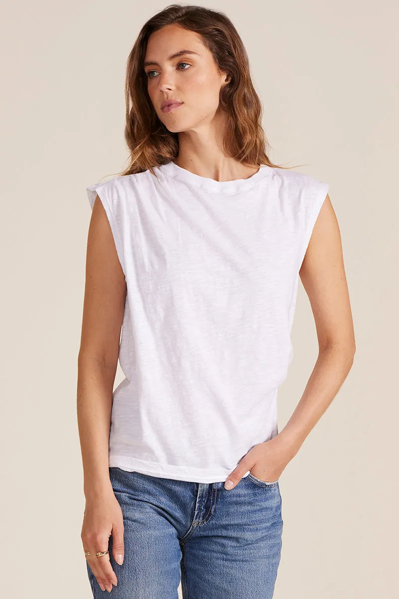 ASYMMETRICAL PLEATED MUSCLE TEE sold by bobi product image thumbnail 3