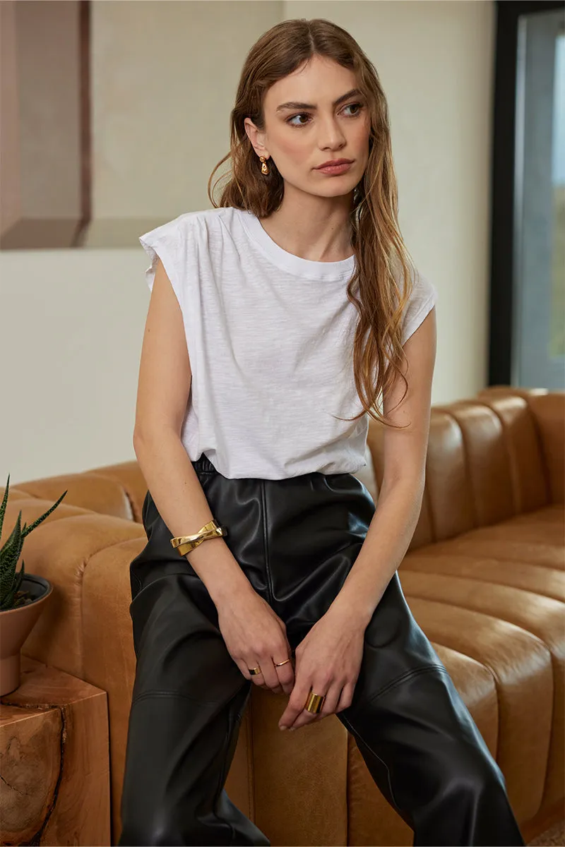 ASYMMETRICAL PLEATED MUSCLE TEE sold by bobi