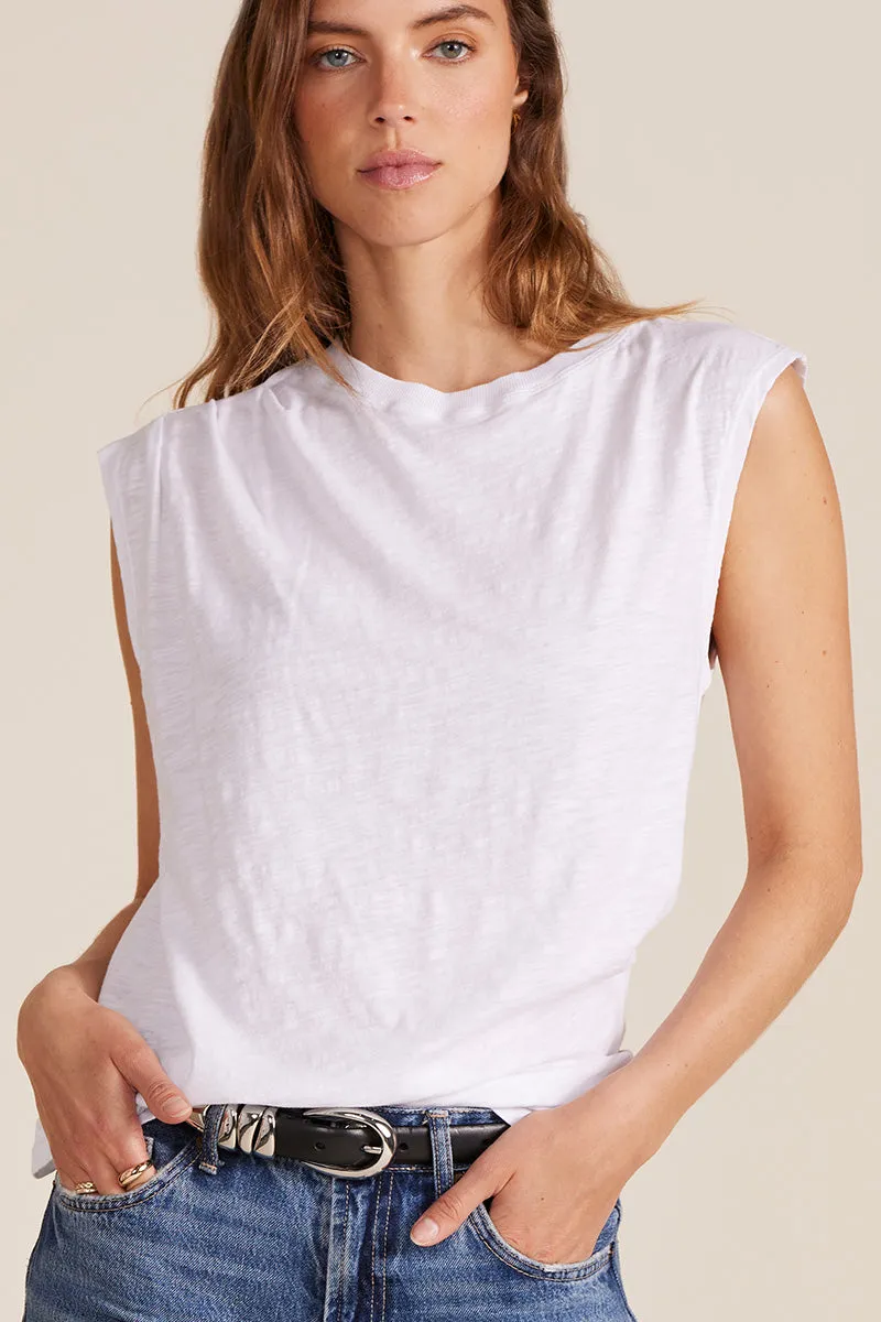 ASYMMETRICAL PLEATED MUSCLE TEE sold by bobi product image thumbnail 2