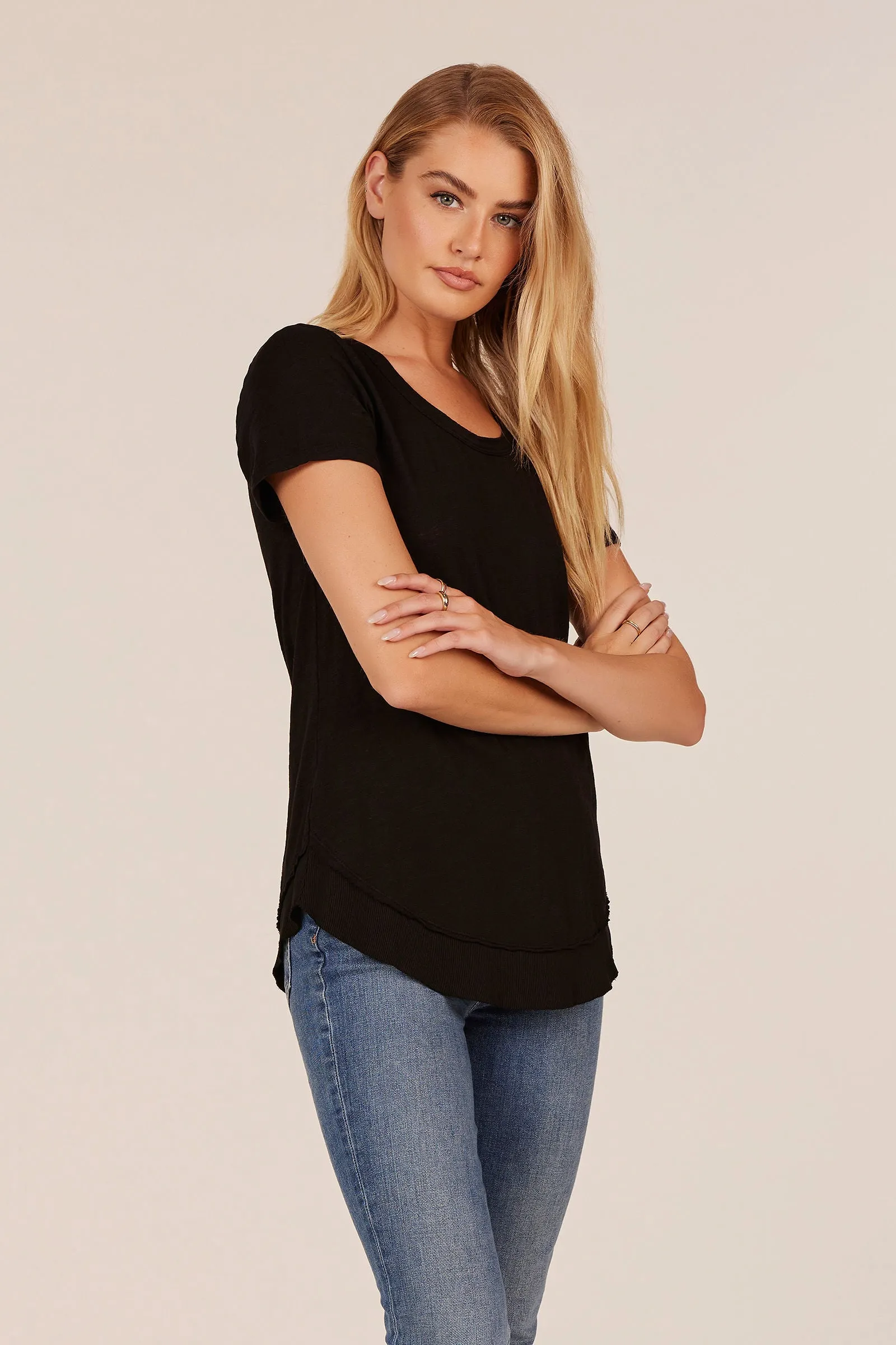 SHORT SLEEVE ROUND HEM TEE sold by bobi product image thumbnail 3