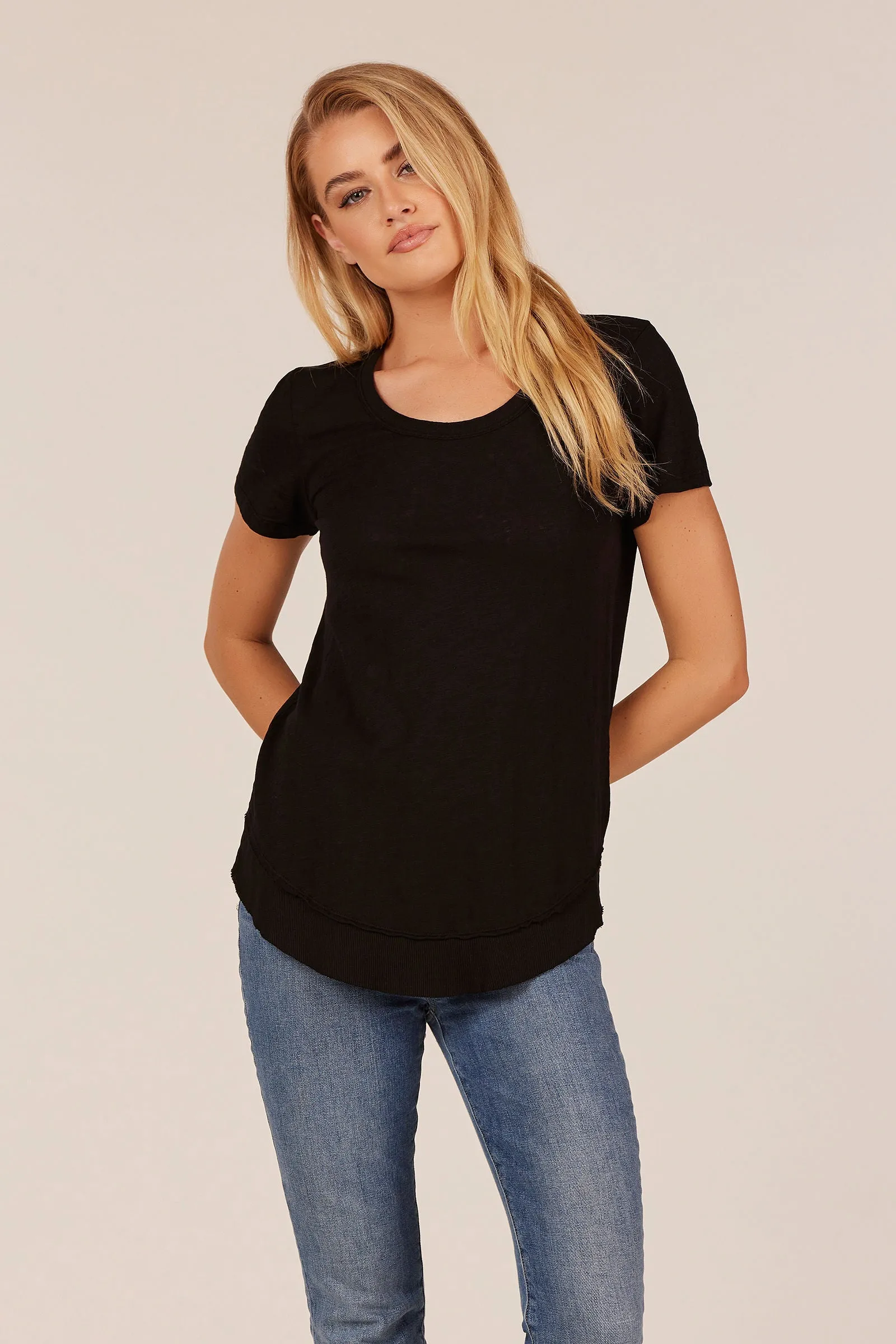SHORT SLEEVE ROUND HEM TEE sold by bobi product image thumbnail 2