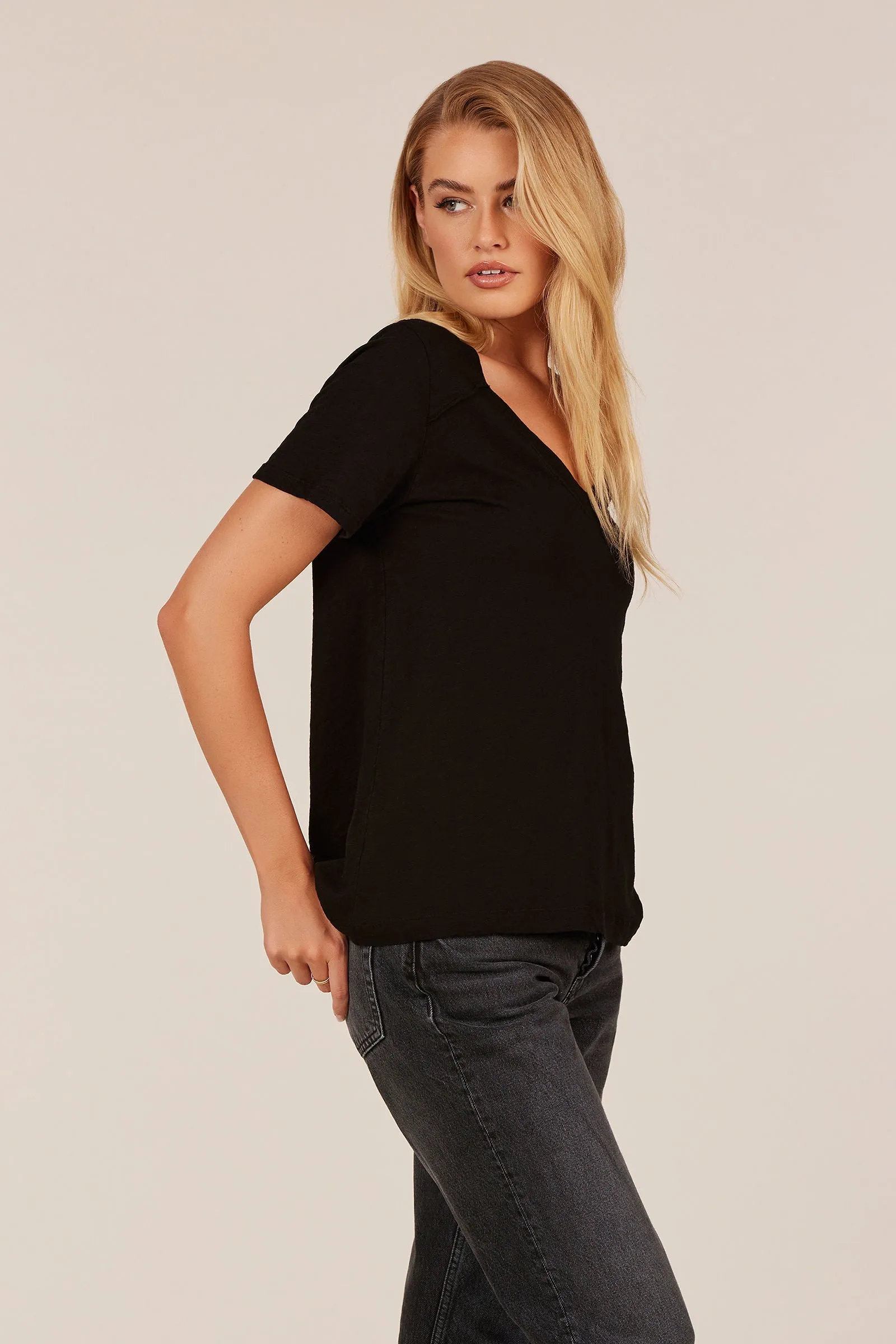 RAW EDGE SHOULDER SEAM TEE sold by bobi product image thumbnail 5