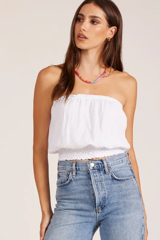 SMOCKED TUBE TOP made by bobi