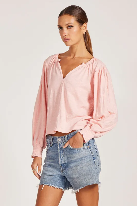 BOHO SMOCKED SLEEVE TOP made by bobi