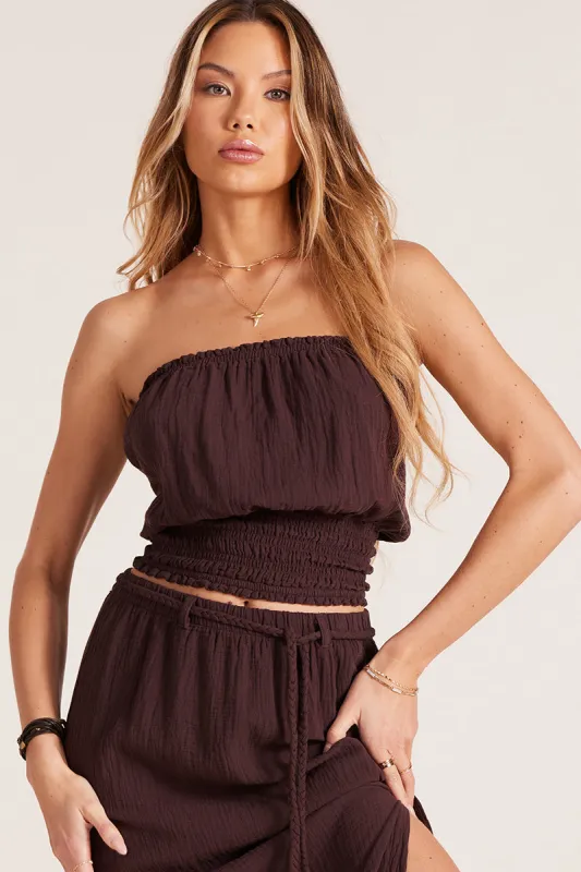 SMOCKED TUBE TOP made by bobi