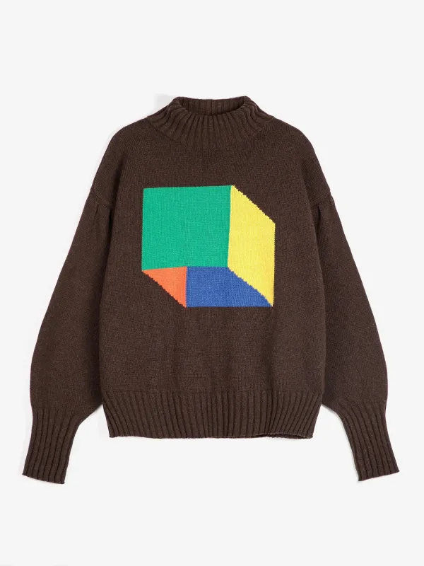 Color cube turtle neck jumper made by Bobo Choses