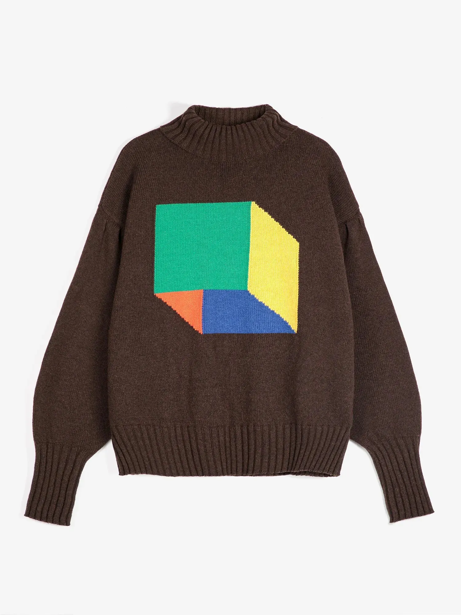 Color cube turtle neck jumper sold by Bobo Choses