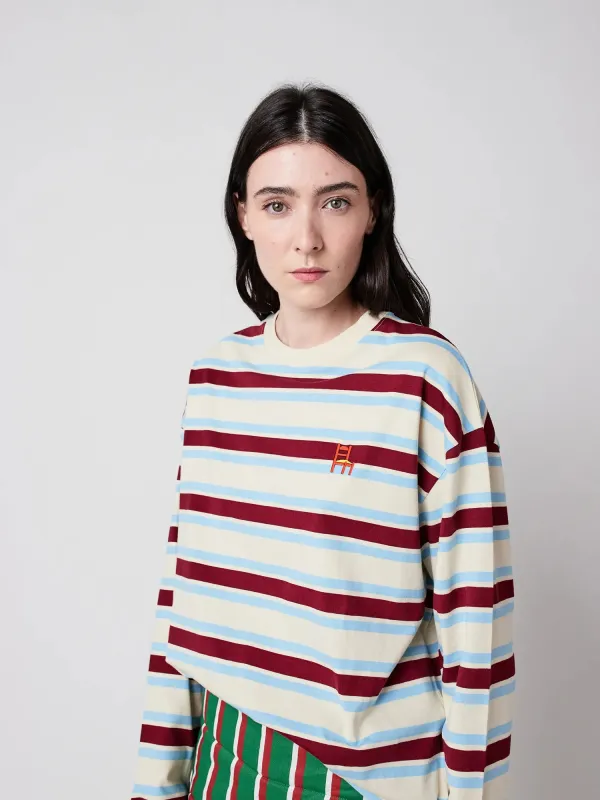 Knitted striped relaxed T-shirt sold by Bobo Choses