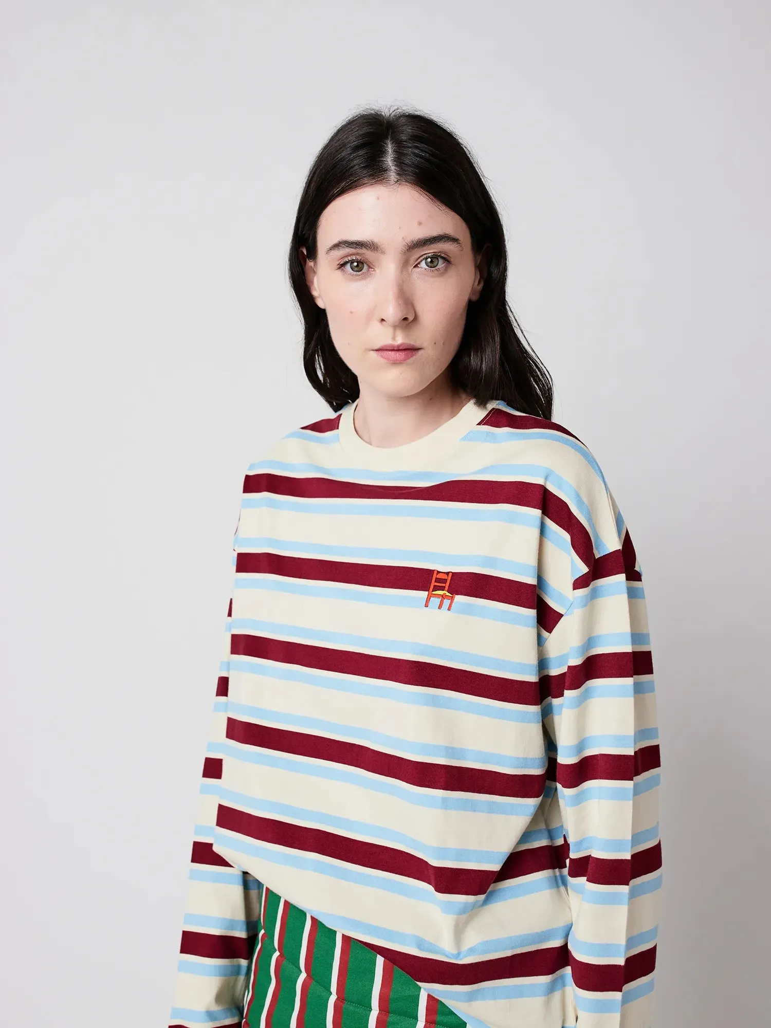 Knitted striped relaxed T-shirt sold by Bobo Choses