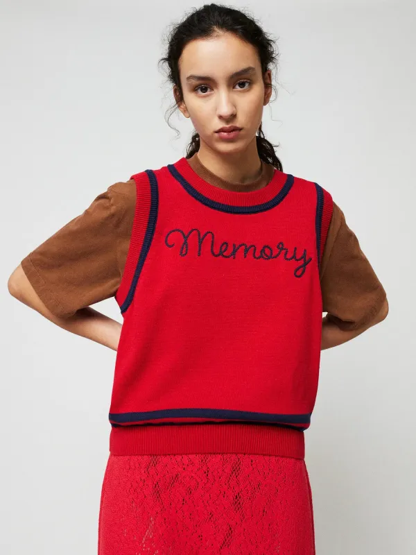 Memory knitted vest made by Bobo Choses