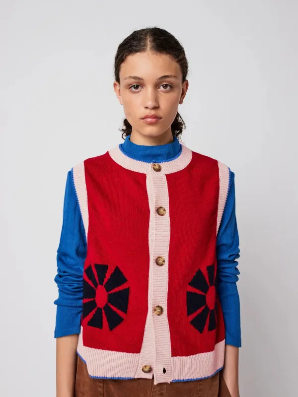 Flower knitted vest made by Bobo Choses