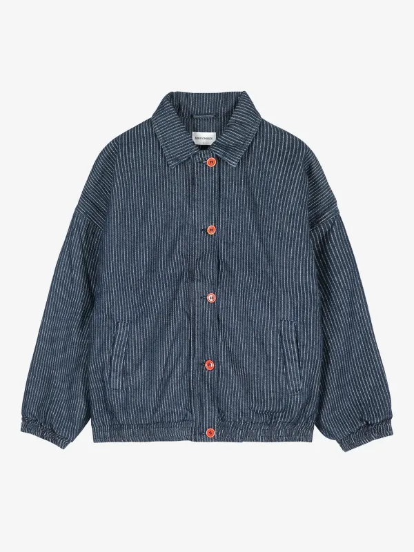 Denim stripe bomber jacket sold by Bobo Choses