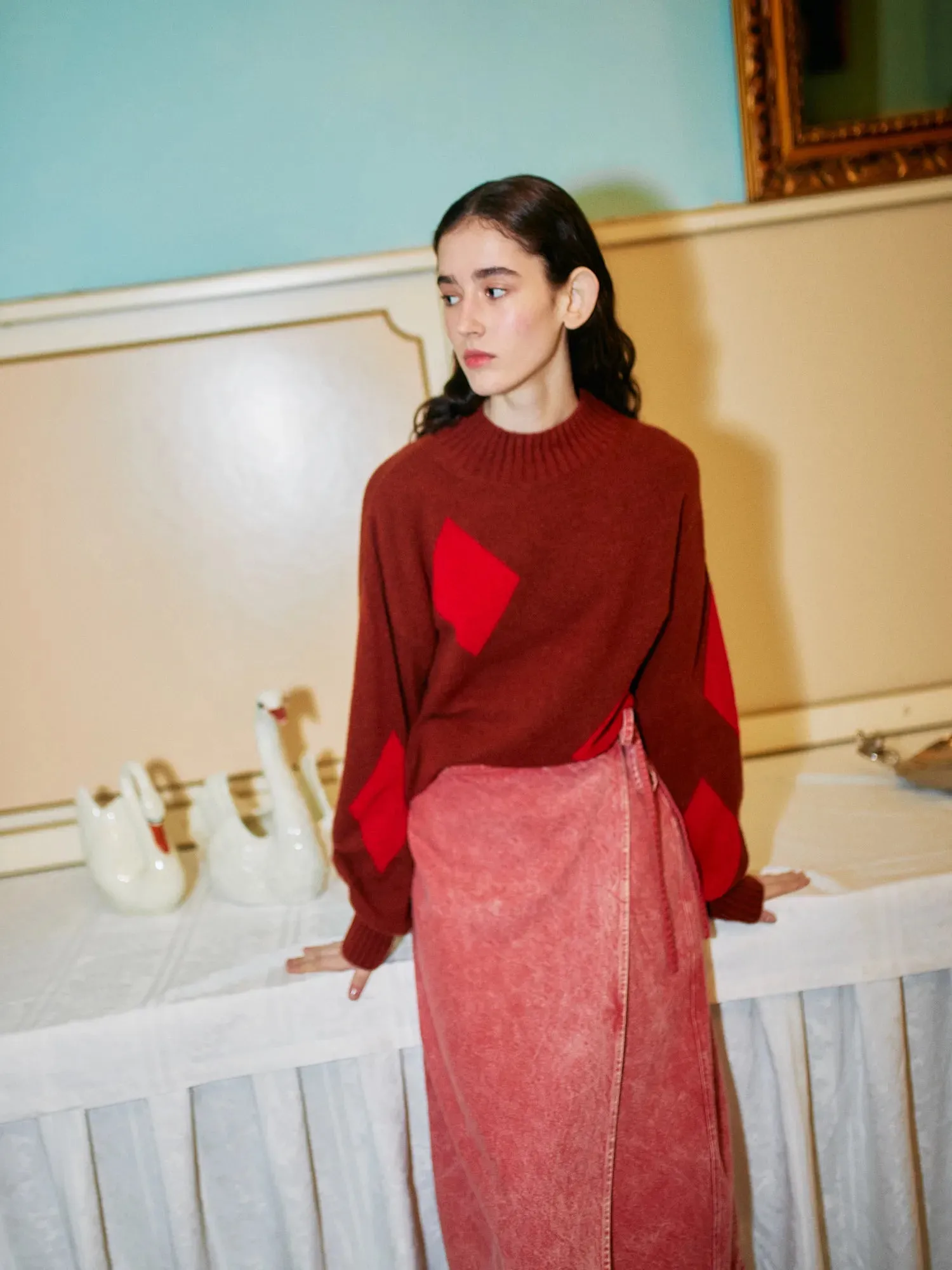 Diamond card turtle neck jumper sold by Bobo Choses product image thumbnail 4