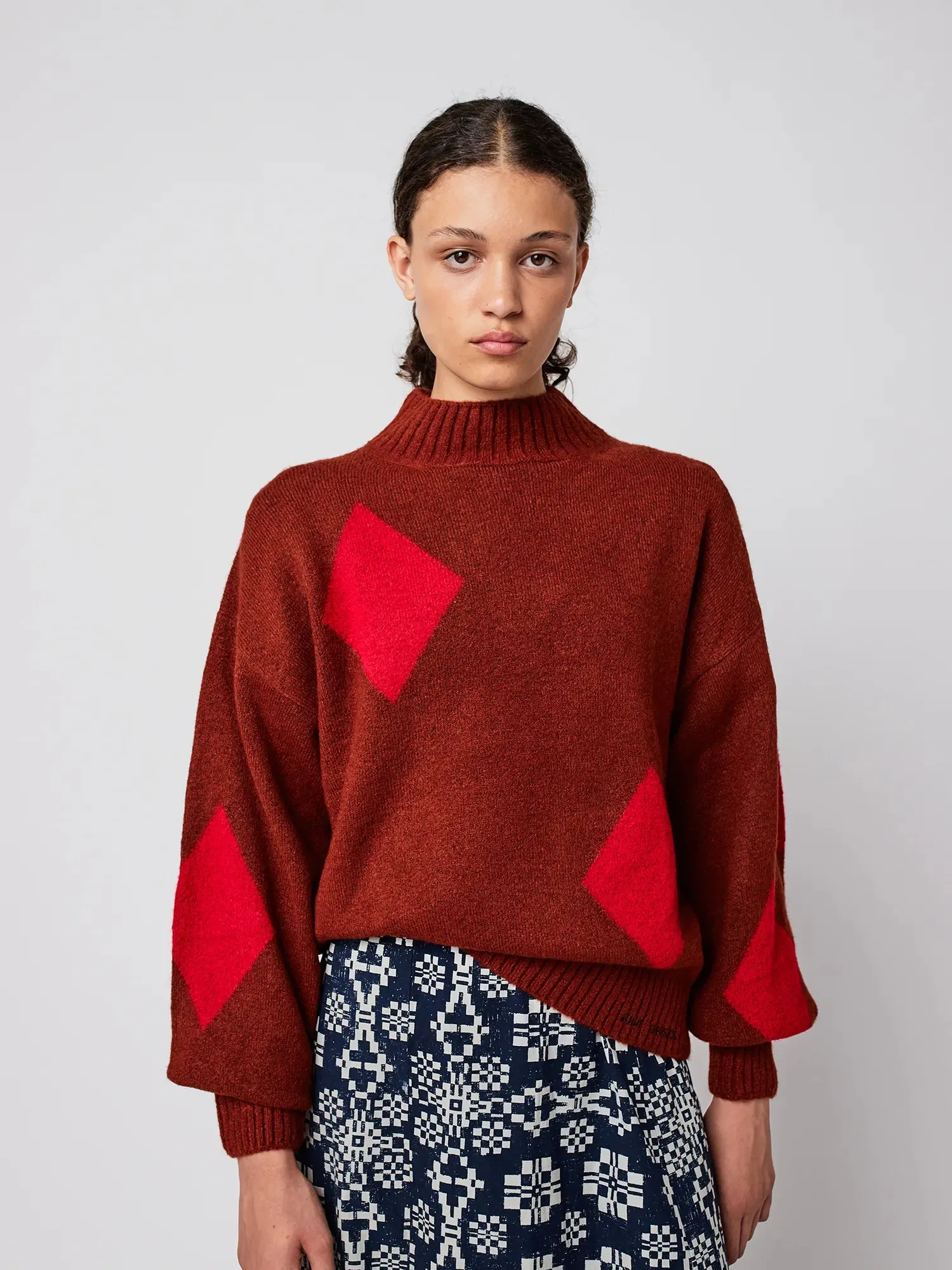 Diamond card turtle neck jumper sold by Bobo Choses