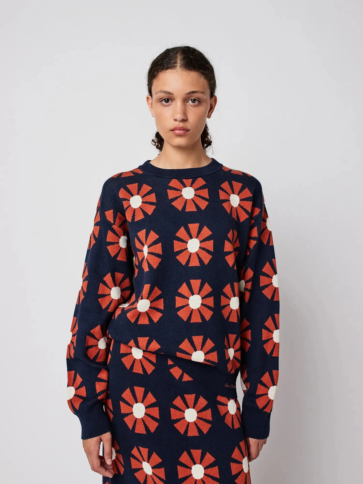 Flower jacquard relaxed jumper sold by Bobo Choses