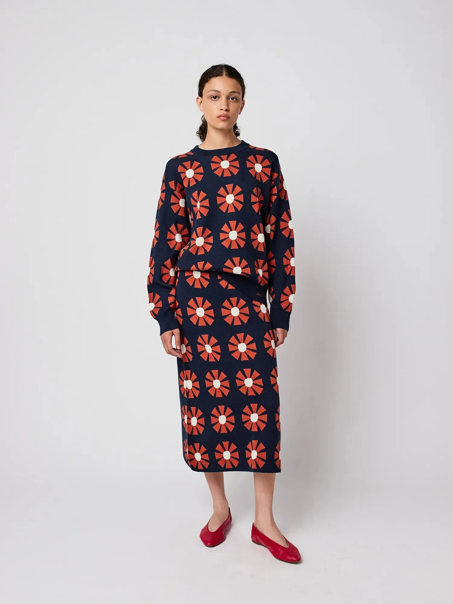 Flower jacquard relaxed jumper sold by Bobo Choses product image thumbnail 4