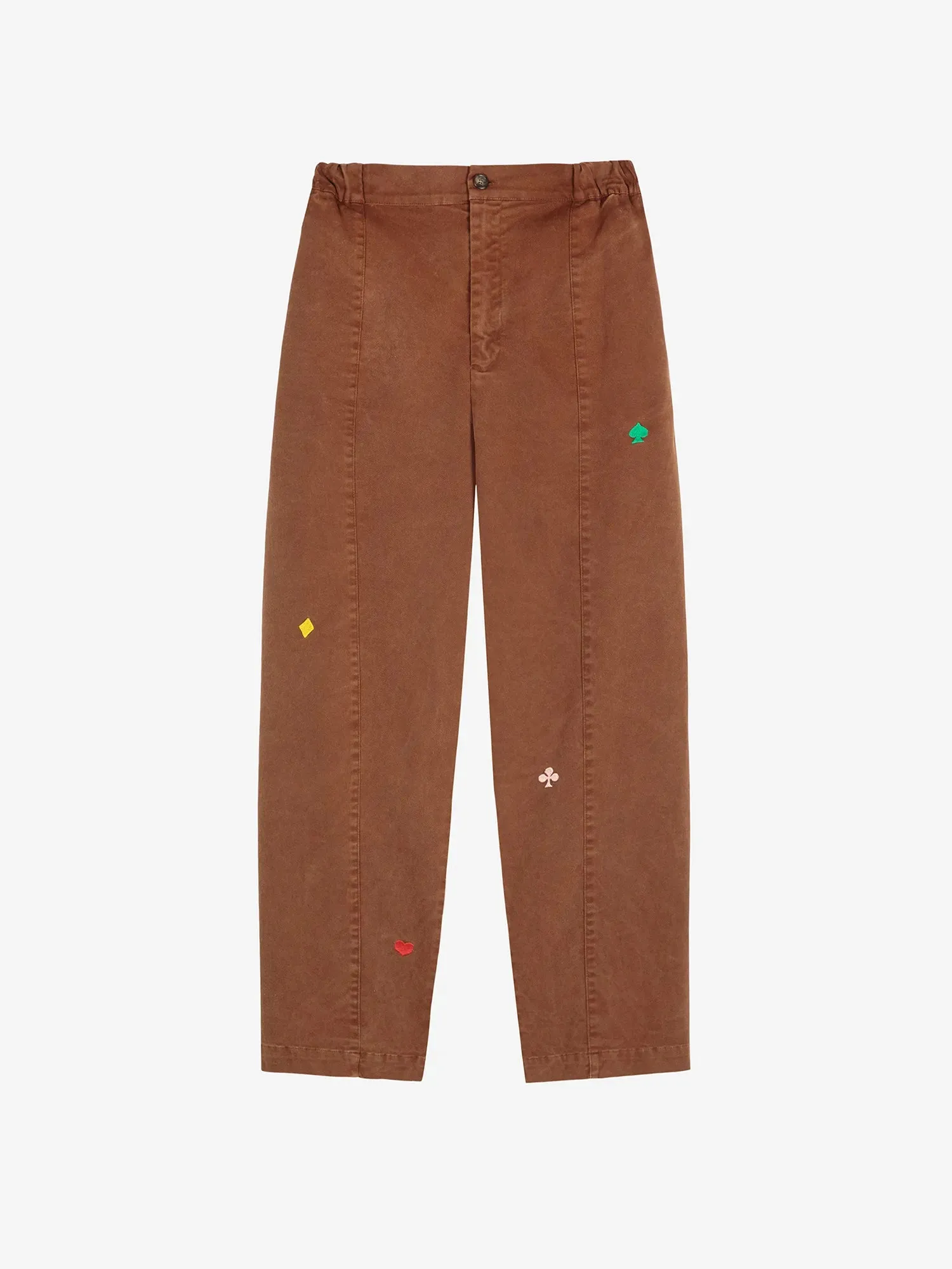 Brown embroidery cocoon pants sold by Bobo Choses