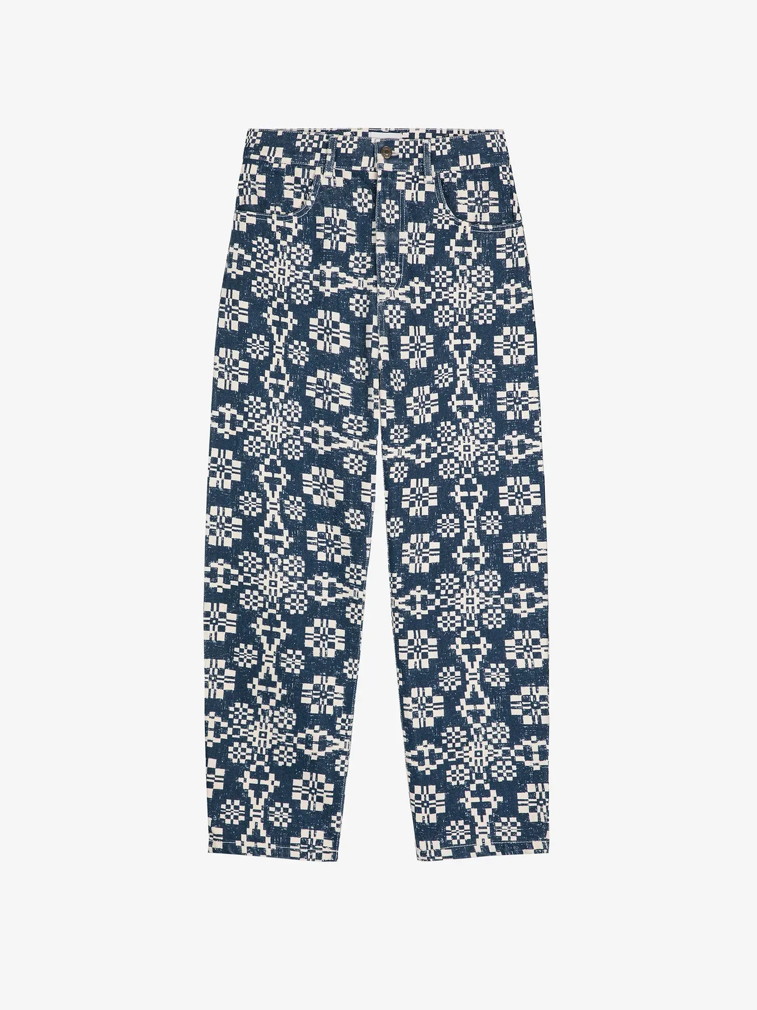 Kaleidoscope pattern high waist jeans sold by Bobo Choses