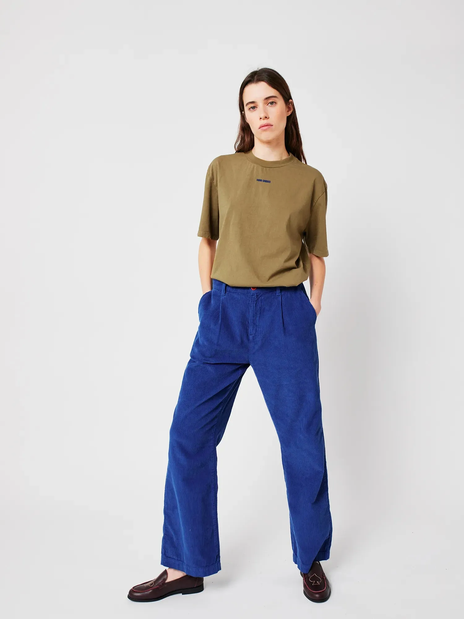 Blue pleated corduroy pants sold by Bobo Choses product image thumbnail 4