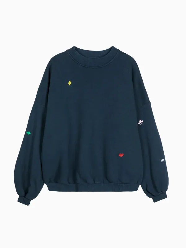 Navy relaxed sweatshirt made by Bobo Choses