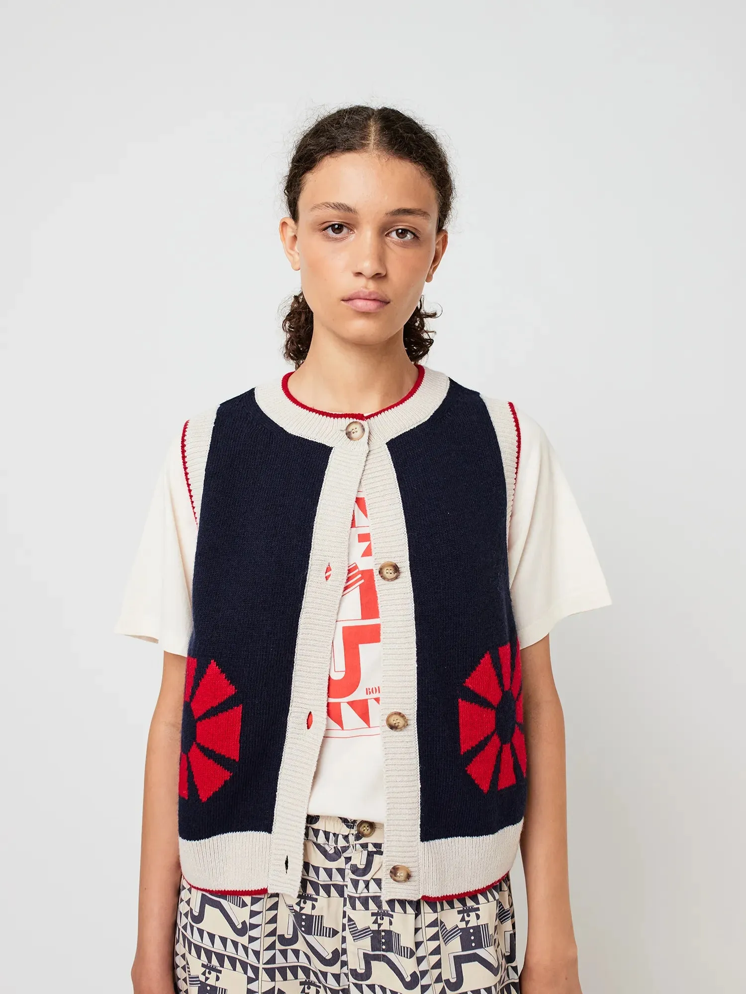 Flower knitted vest sold by Bobo Choses