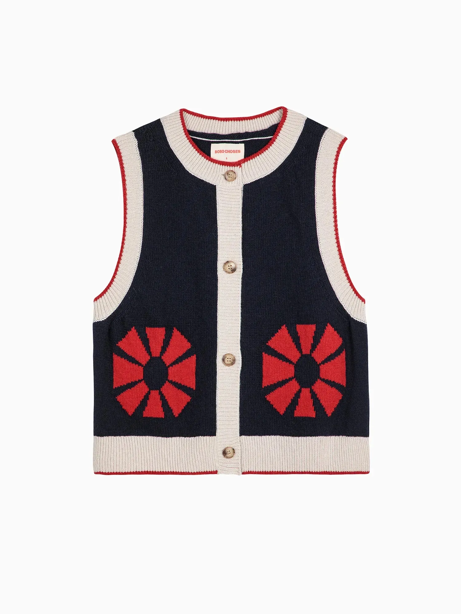 Flower knitted vest sold by Bobo Choses product image thumbnail 2