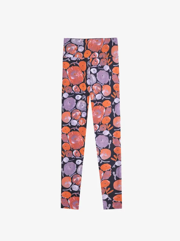 Dahlia pattern sporty leggings made by Bobo Choses