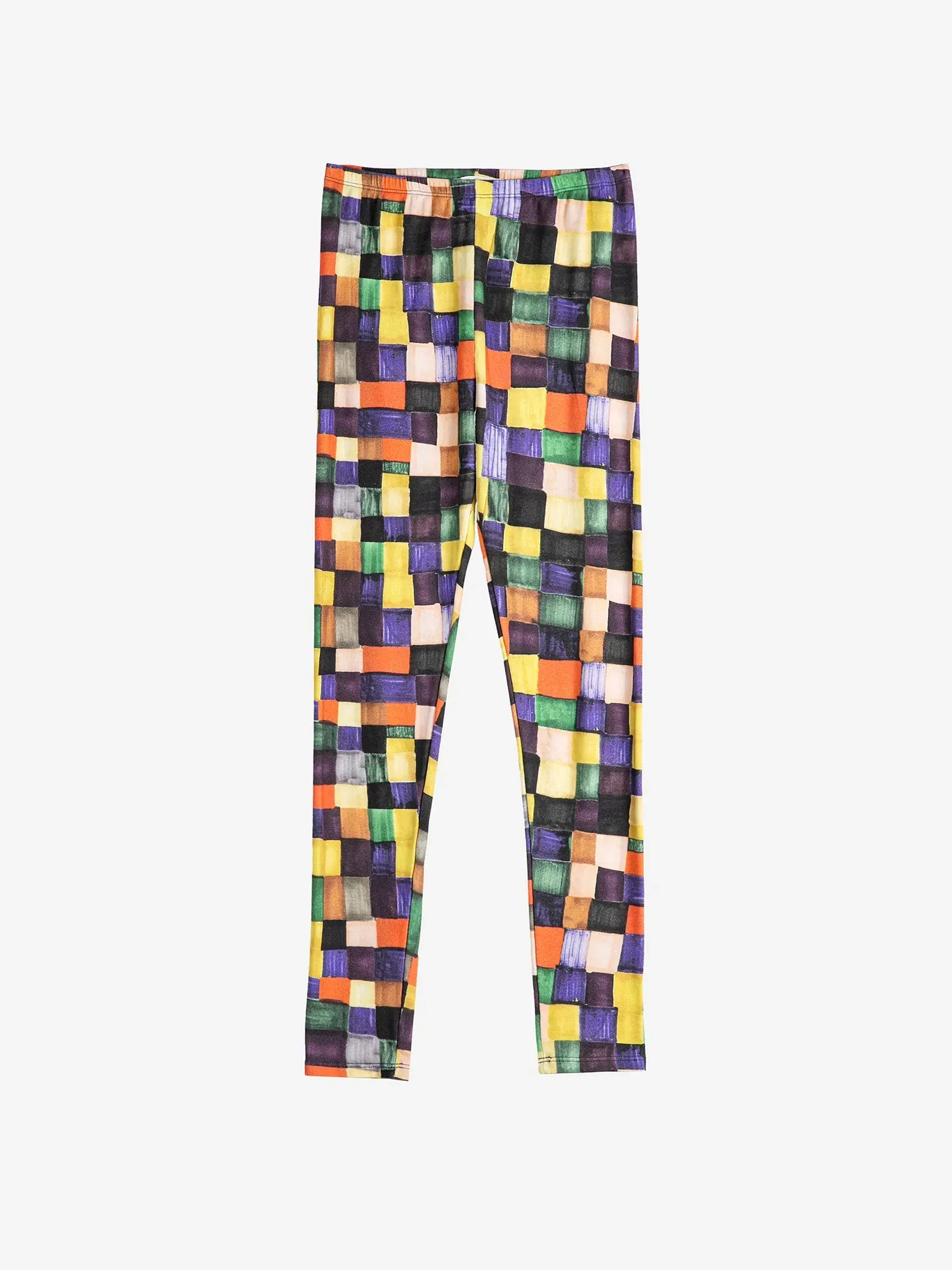 Raibow Plaid pattern cotton leggings sold by Bobo Choses