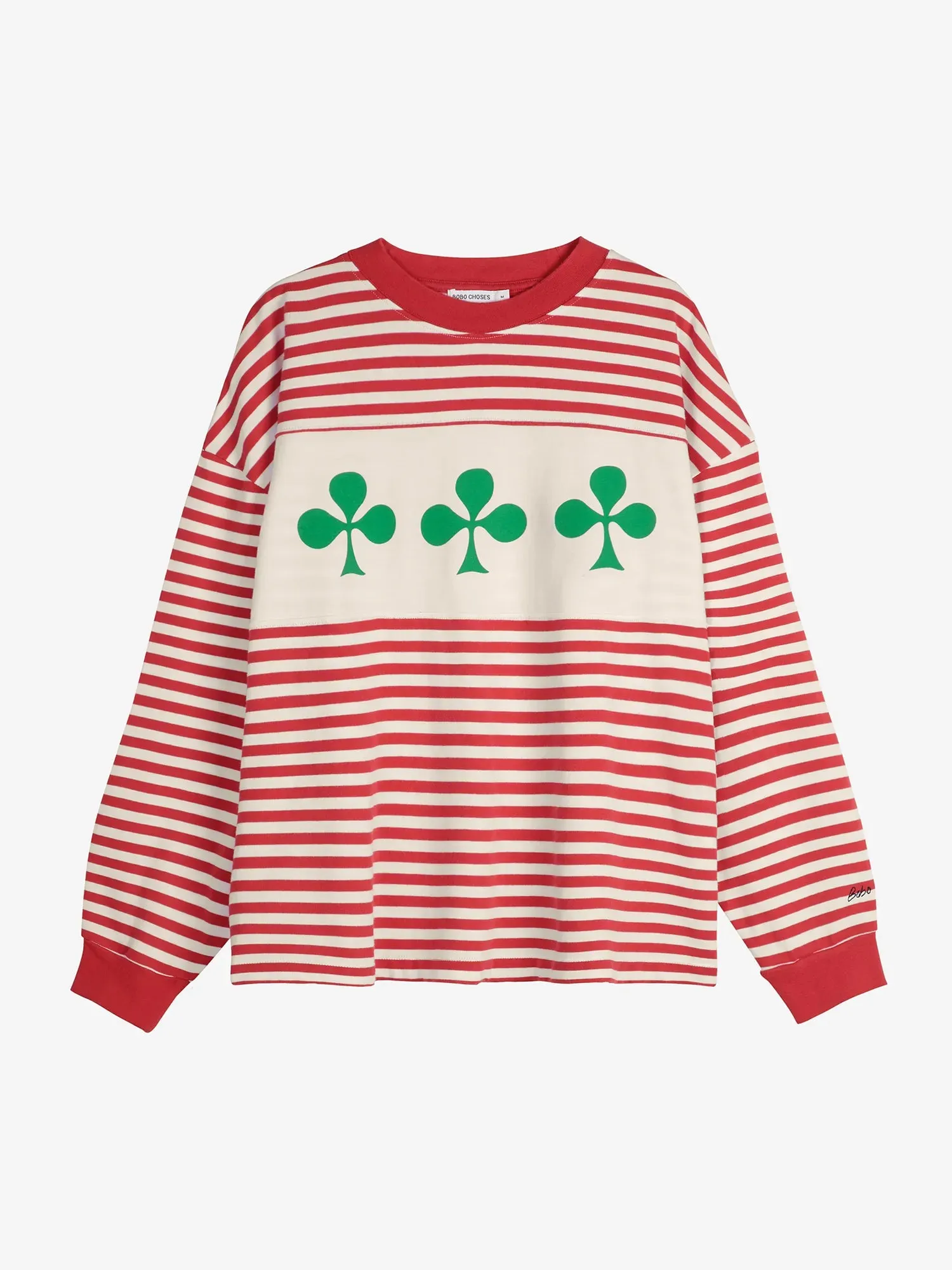 Shamrock knitted striped relaxed T-shirt sold by Bobo Choses product image thumbnail 2